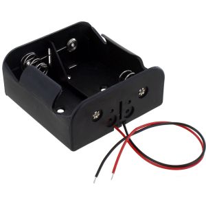 2 x D Battery Holder with Leads - 3V - Image One