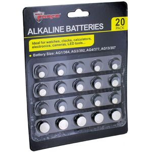 Alkaline Button Cell Watch Batteries Assortment - set of 20 - Image One