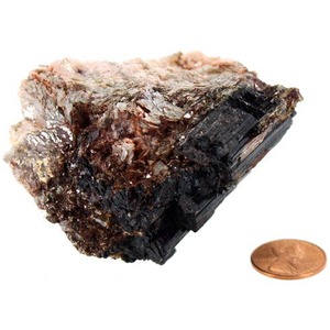 Golden Mica with Tourmaline - Large Chunk (2-3 inch) - Image One