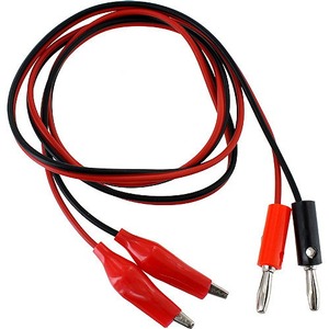 Red/Black Alligator-to-Banana Cable Pair - 1m - Image One