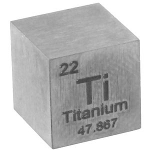Titanium Metal Cube - 10mm 99.95 Pure  - Image One