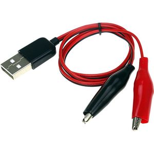 USB to Alligator Clips Connection Wire 5V - 50cm - 20inch - Image One