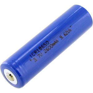 ICR 18650 Blue Lithium-Ion Rechargeable Battery - 3.7V 2600mAh Photo 1