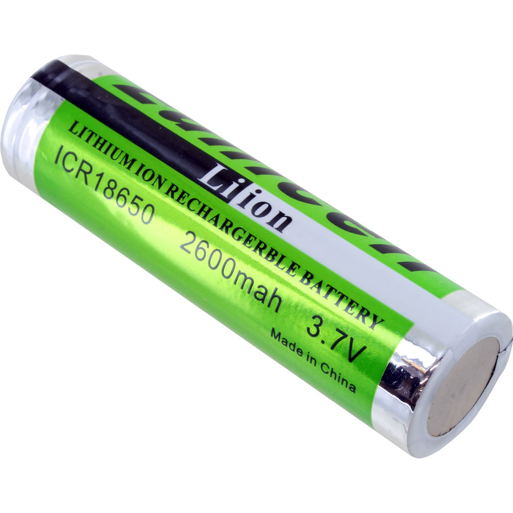 ICR 18650 Green Flat-Top Lithium-Ion Cell Rechargeable Battery - 3.7V 2600mAh - Image two