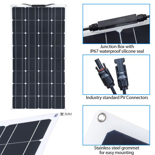 18V 100W Solar Panel - Flexible and Waterproof photo 2