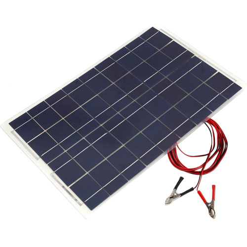 18V 30W Waterproof Solar Panel with Connection Leads - Image one