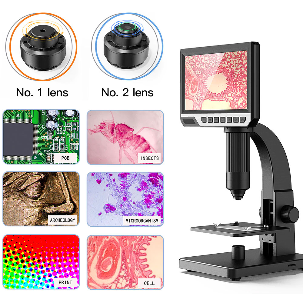 2000X HD Digital Microscope 7-inch LCD 12MP Rechargeable - Image two