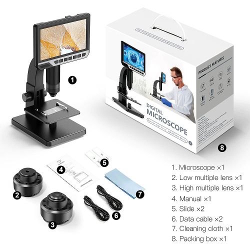 2000X HD Digital Microscope 7-inch LCD 12MP Rechargeable photo 3