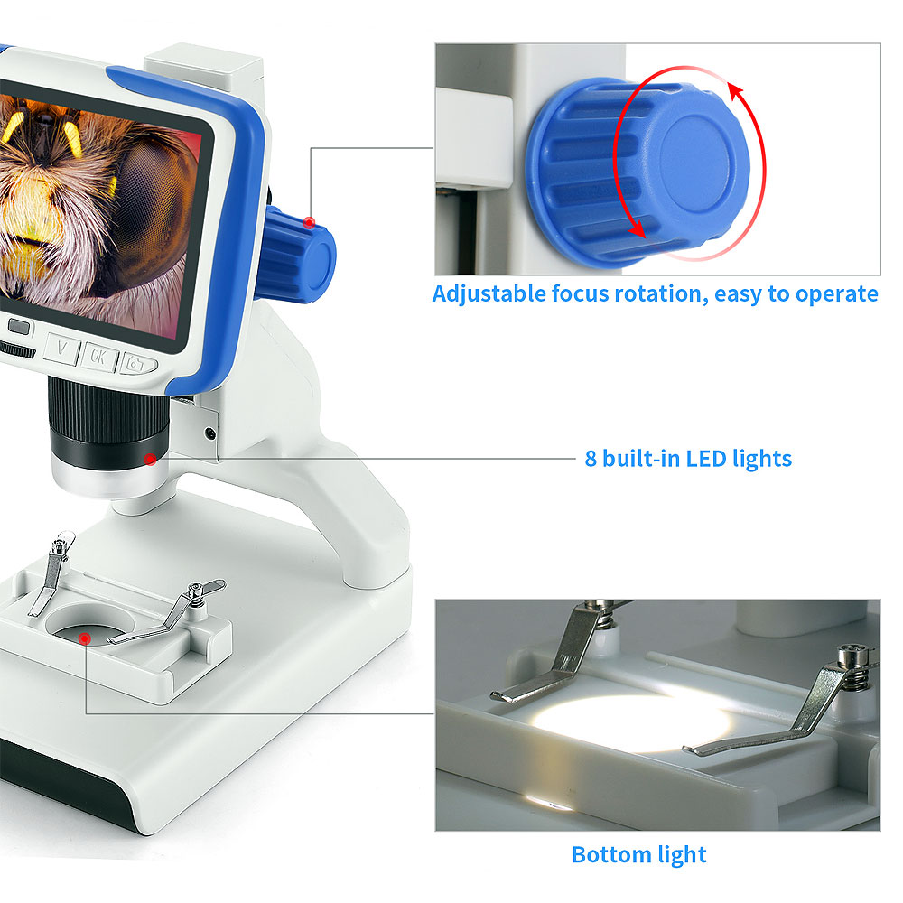200X Digital Microscope for Kids with 5 inch LCD Screen - Image three
