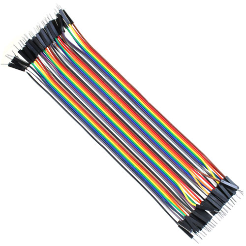 20cm 40pin Male-to-Male Breadboard Jumper Cable Ribbon - Image one