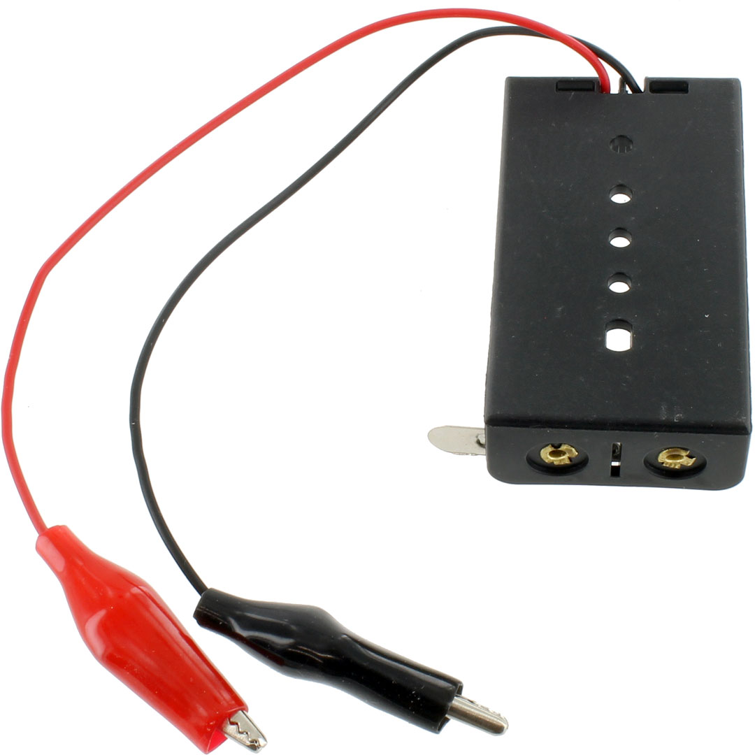 2 x AA Battery Holder with Alligator Clips and Knife Switch - 3V - Image two