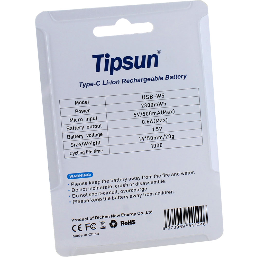 Two USB Rechargeable Lithium-Ion AA Batteries with Cable - Image three