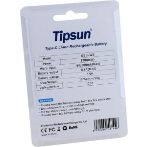 Two USB Rechargeable Lithium-Ion AA Batteries with Cable Photo 3