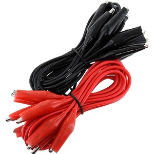 Alligator Cords - 10 pack - 2ft Red/Black Set - Image One