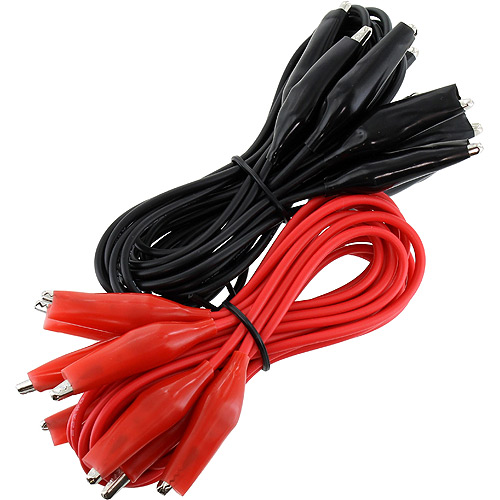 Alligator Cords - 10 pack - 2ft Red/Black Set - Image one