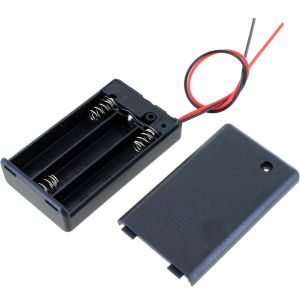 3 x AAA Battery Holder with Cover and Switch - 4.5V - Image One