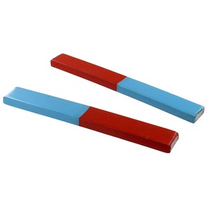 4 inch Steel Bar Magnet Red/Blue Pair Photo 1