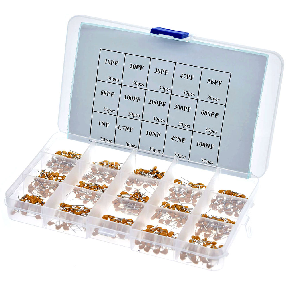 450 Ceramic Capacitors Assortment Set for DIY Electronics - Image one