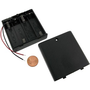4 x AA Battery Holder with Switch and Leads - 6V Photo 1