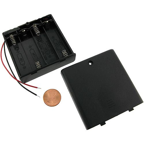 4 x AA Battery Holder with Switch and Leads - 6V - Image one