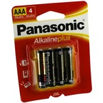 4 AAA Panasonic Alkaline Plus Batteries.