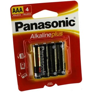 Photo of the 4 AAA Panasonic Alkaline Plus Batteries