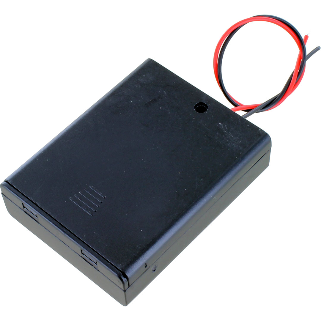 4 x AAA Battery Holder with Cover and Switch - 6V - Image three