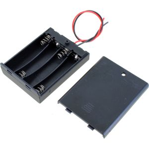 4 x AAA Battery Holder with Cover and Switch - 6V - Image One