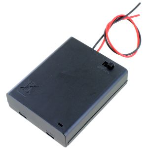 4 x AAA Battery Holder with Cover and Switch - 6V Photo 2