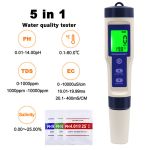 Photo of the: 5-in-1 Water Quality Tester - Salinity, pH, TDS, EC, Temp