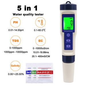 5-in-1 Water Quality Tester - Salinity, pH, TDS, EC, Temp - Image One