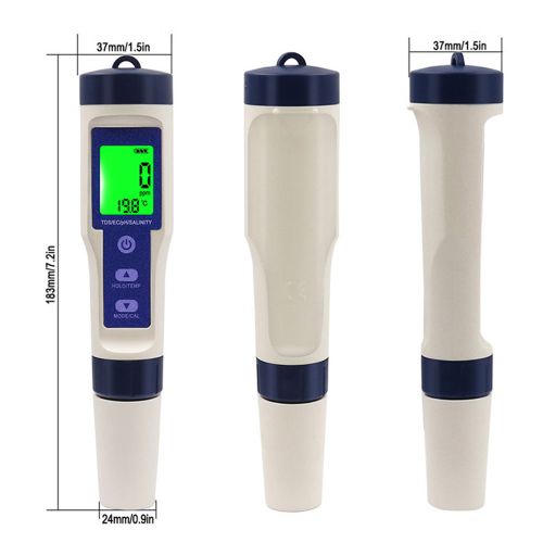 5-in-1 Water Quality Tester - Salinity, pH, TDS, EC, Temp photo 3