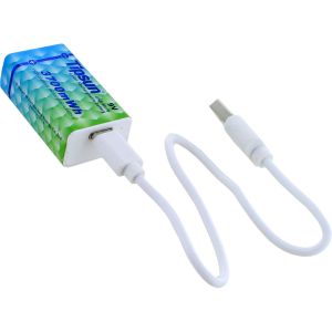USB Rechargeable Lithium-Ion 9V Battery with Cable Photo 2