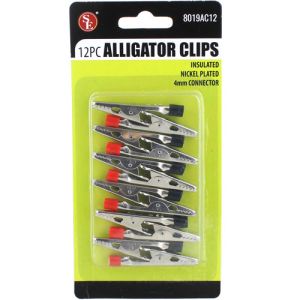 Alligator Clips with Insulated Grip - 12Pc Set - Image One