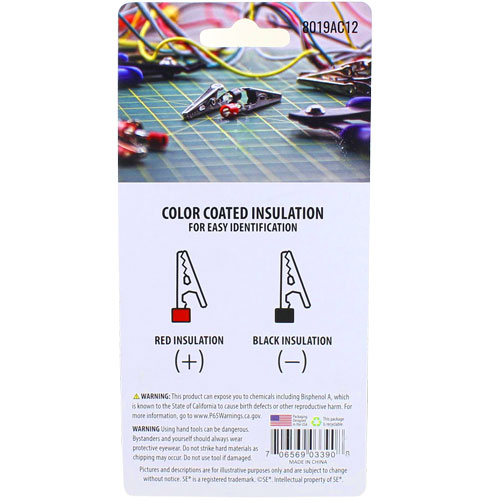 Alligator Clips with Insulated Grip - 12Pc Set - Image two