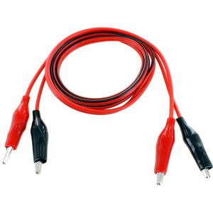 Alligator Clips Test Cable - 2-Pin Red Black - 1m 39in long - Image One