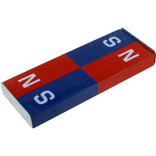 Pair of Blue/Red Alnico Bar Magnets - 4 inch long photo 2
