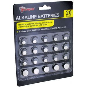 Alkaline Button Cell Watch Batteries Assortment - set of 20 Photo 1