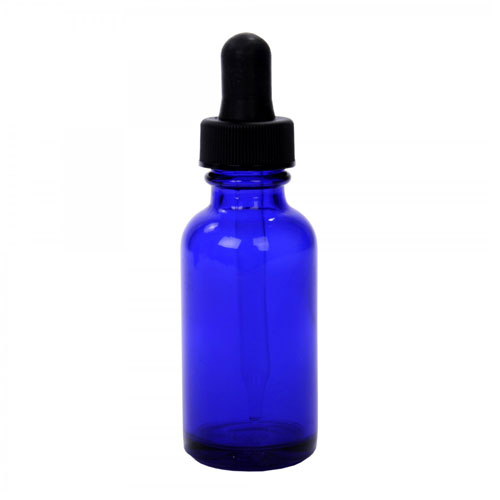 Blue Cobalt Bottle with Dropper - 2oz  - Image one