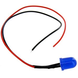 Big Blue LED with Wire Leads - 5V 10mm - Image One