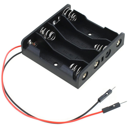 Breadboard 4 x AA Battery Holder 6V - with wire and pins - Image one