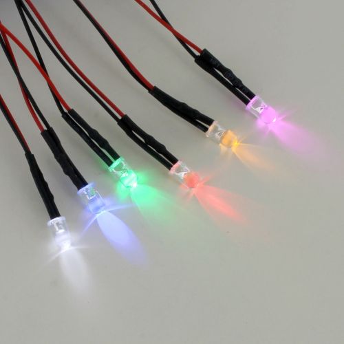 Clear LED Bulb with Wire Leads - 5mm 3V photo 2