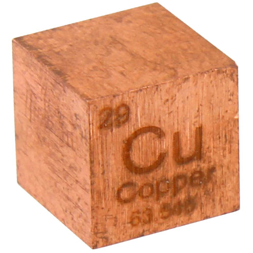 Copper Metal Cube - 10mm 99.95 Pure  - Image one