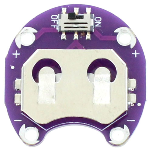 CR2032 Battery Holder with On/Off Switch - LillyPad - Image one