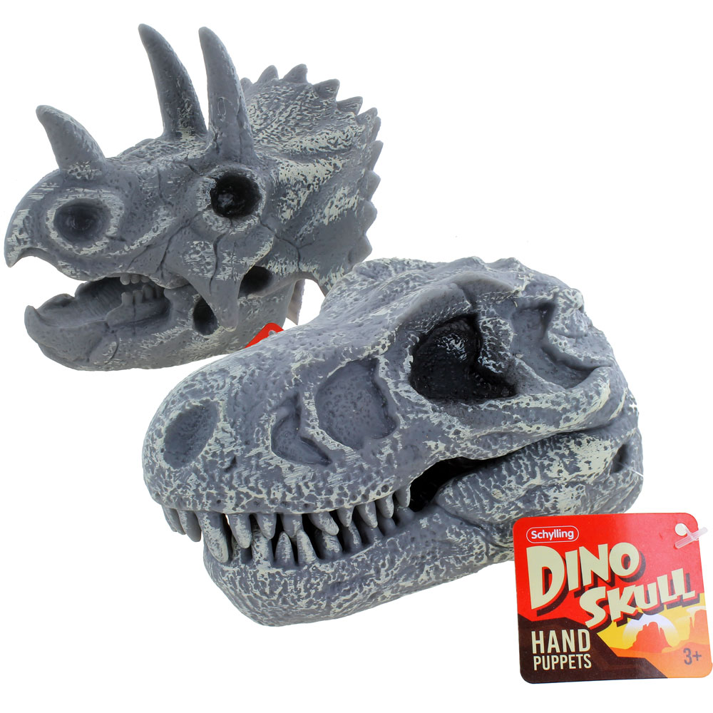 Dino Skull Hand Puppets - Set of 2 - Image one