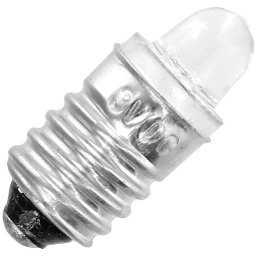 E10 Torch LED Light Bulb - White - 3V 0.06W - Image one