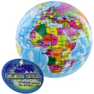 Earth Globe Foam Ball - 2.75inch 70mm - Image One