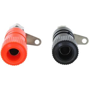Female Banana Socket Terminals - 4mm - Black and Red Pair Photo 2