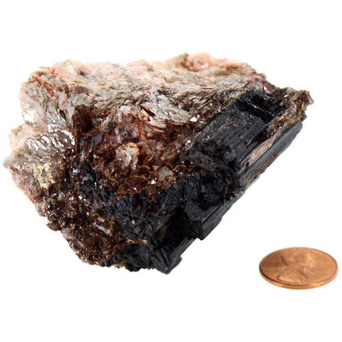 Golden Mica with Tourmaline - Large Chunk (2-3 inch) - Image one