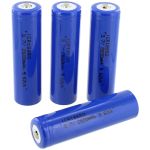 Photo of the: 4-Pack of ICR 18650 Blue Lithium-Ion Rechargeable Batteries - 3.7V 2600mAh